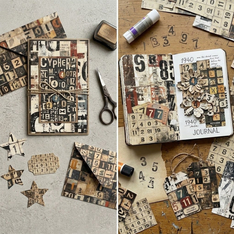24PCS 6" Cipher Scrapbook Paper & Cardstock
