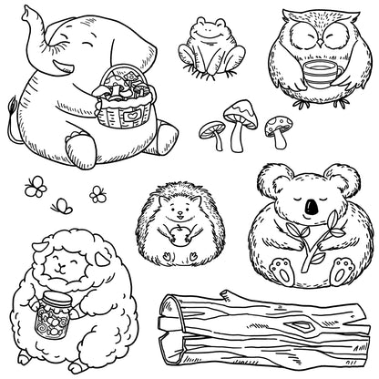 Cute Forest Animals Dies & Stamps Set