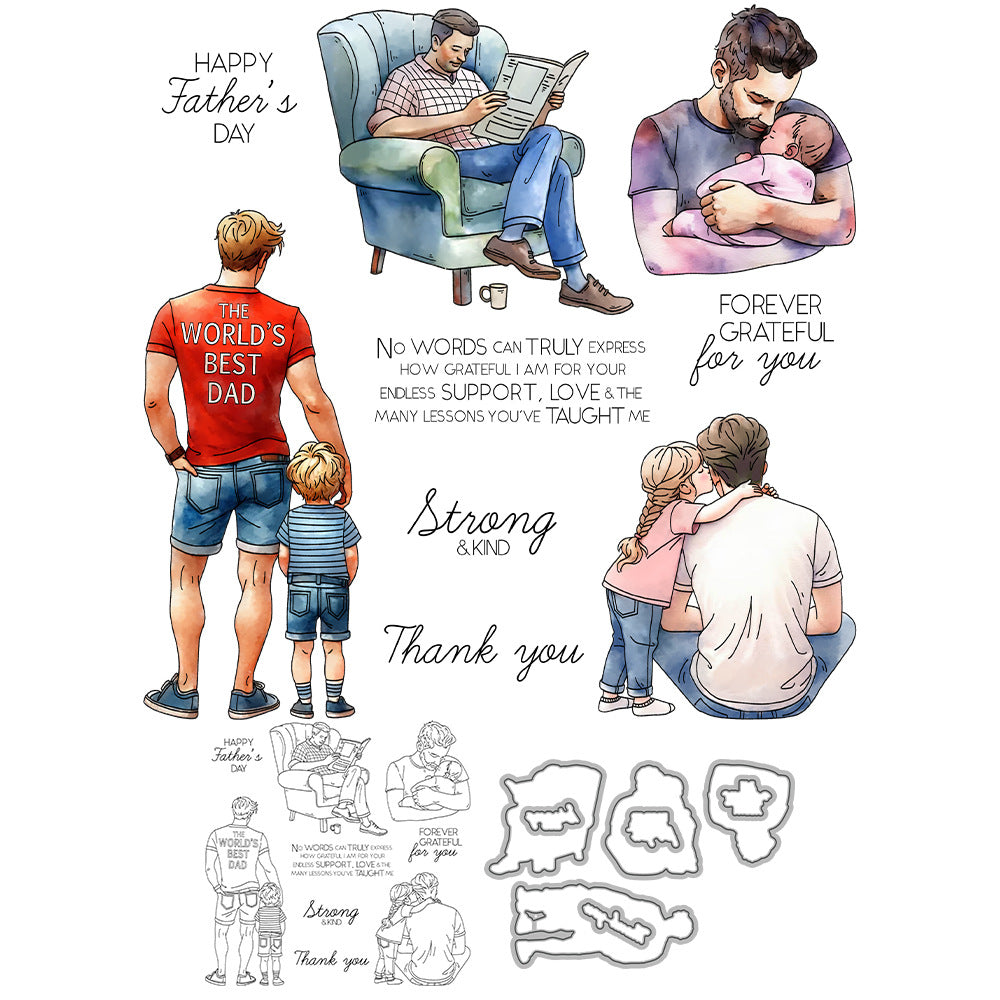 Love Dad Kids Dies & Stamps Set