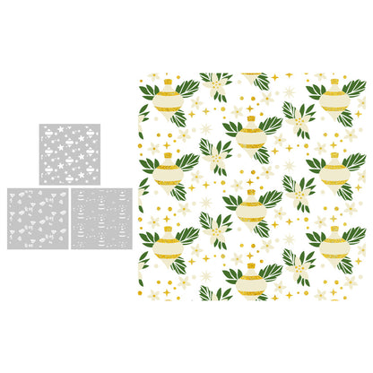 3 PCS Decorative Background DIY Painting Hollow Stencil