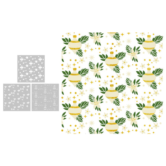 3 PCS Decorative Background DIY Painting Hollow Stencil