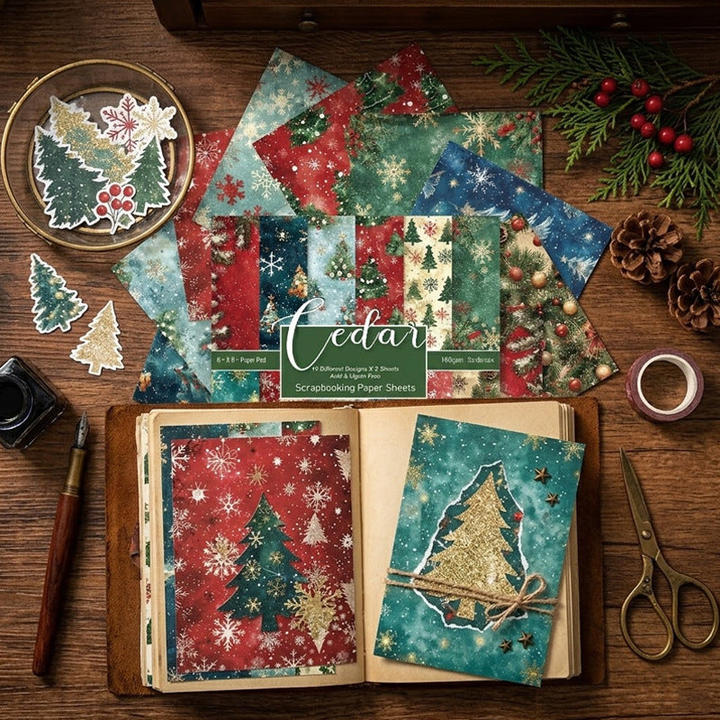 24PCS 6" Cedar Scrapbook Paper & Cardstock