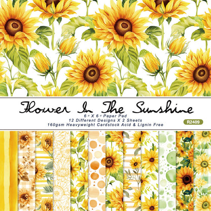 24PCS 6" Flower In The Sunshine Scrapbook Paper & Cardstock