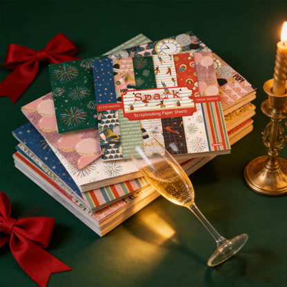 24PCS 6" Spark Scrapbook Paper & Cardstock
