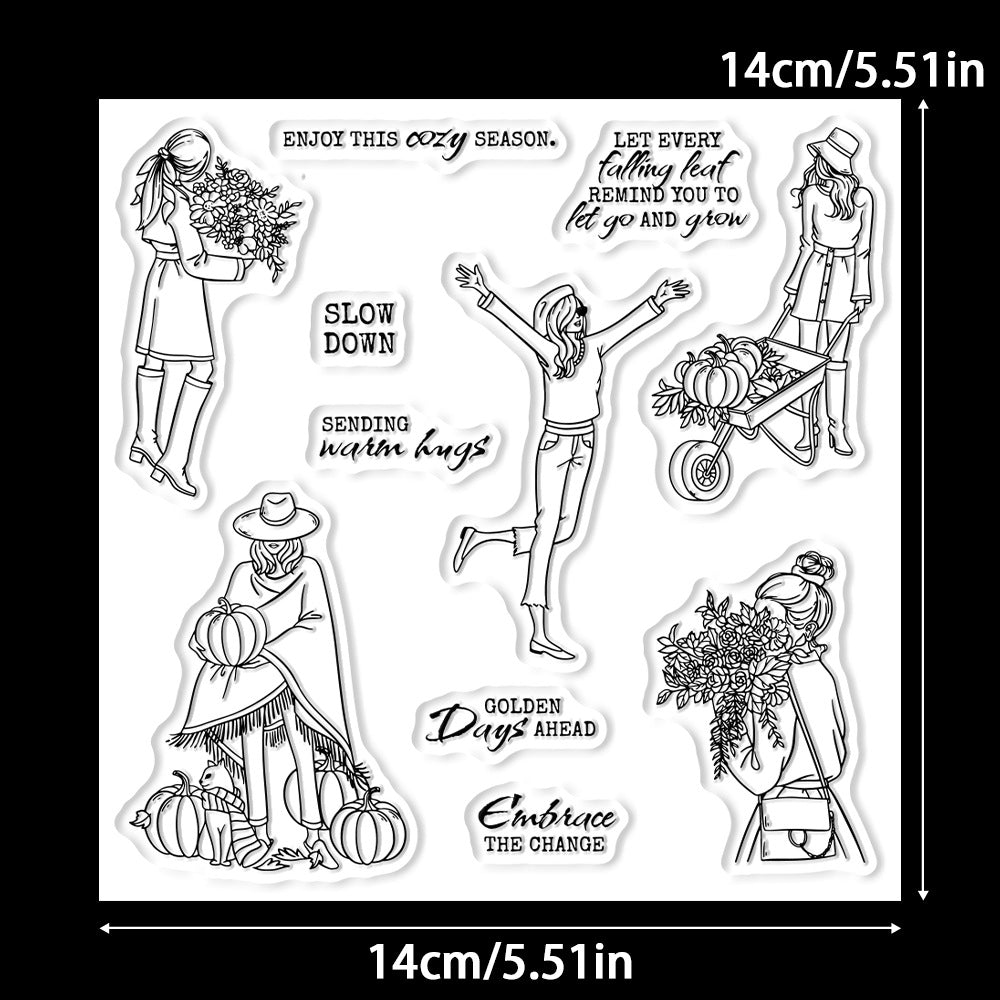 Autumn Girls Clear Stamps