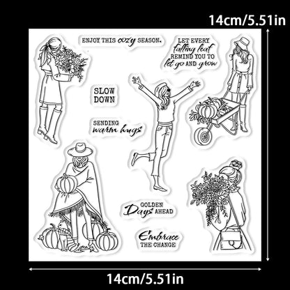 Autumn Girls Clear Stamps