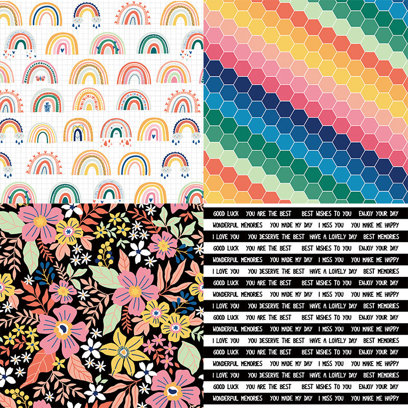 24PCS 6" Cute Rainbow Scrapbook Paper & Cardstock