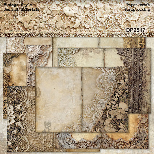 A5 Vintage Lace Journal Scrapbook Paper