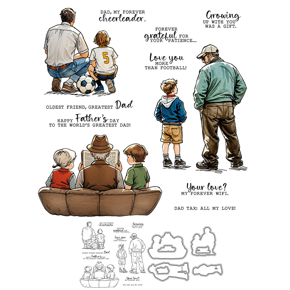 Father-Son Relationship Dies & Stamps Set