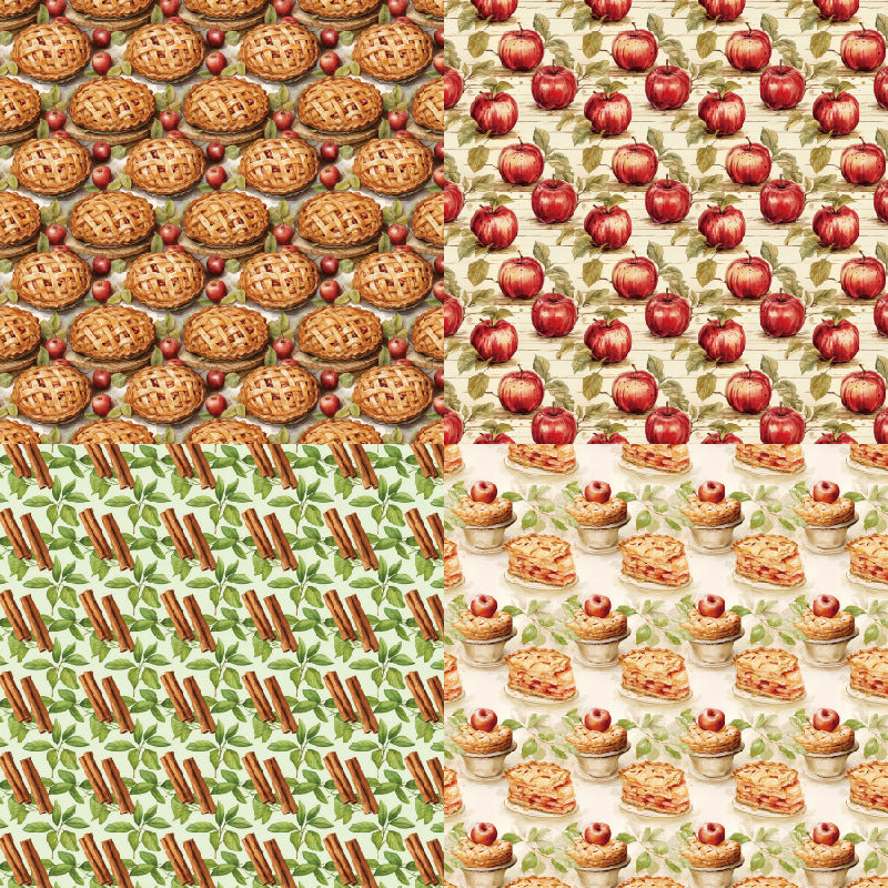 24PCS 6" Apple Strudel Scrapbook Paper & Cardstock