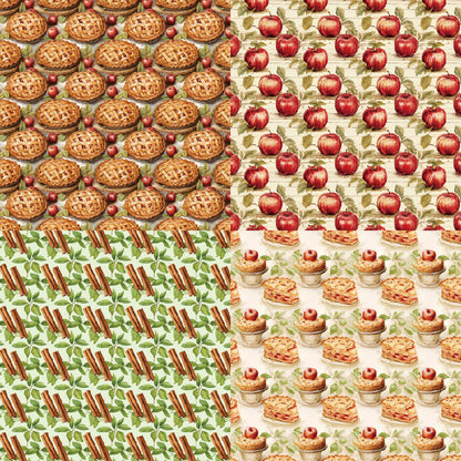 24PCS 6" Apple Strudel Scrapbook Paper & Cardstock