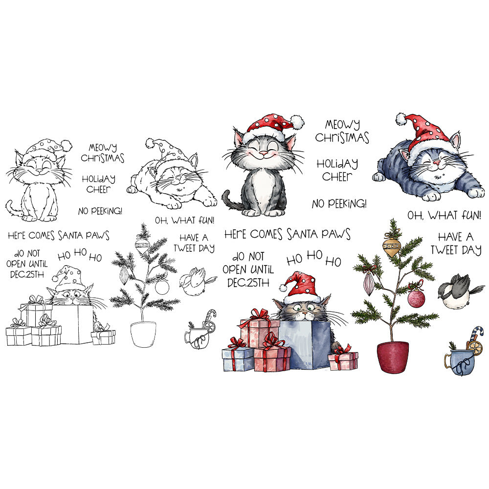 Festive Cats Dies & Stamps Set