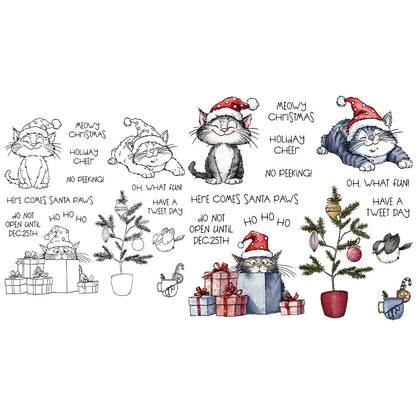 Festive Cats Dies & Stamps Set
