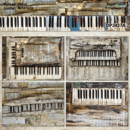 A5 Vintage Piano Journal Scrapbook Paper