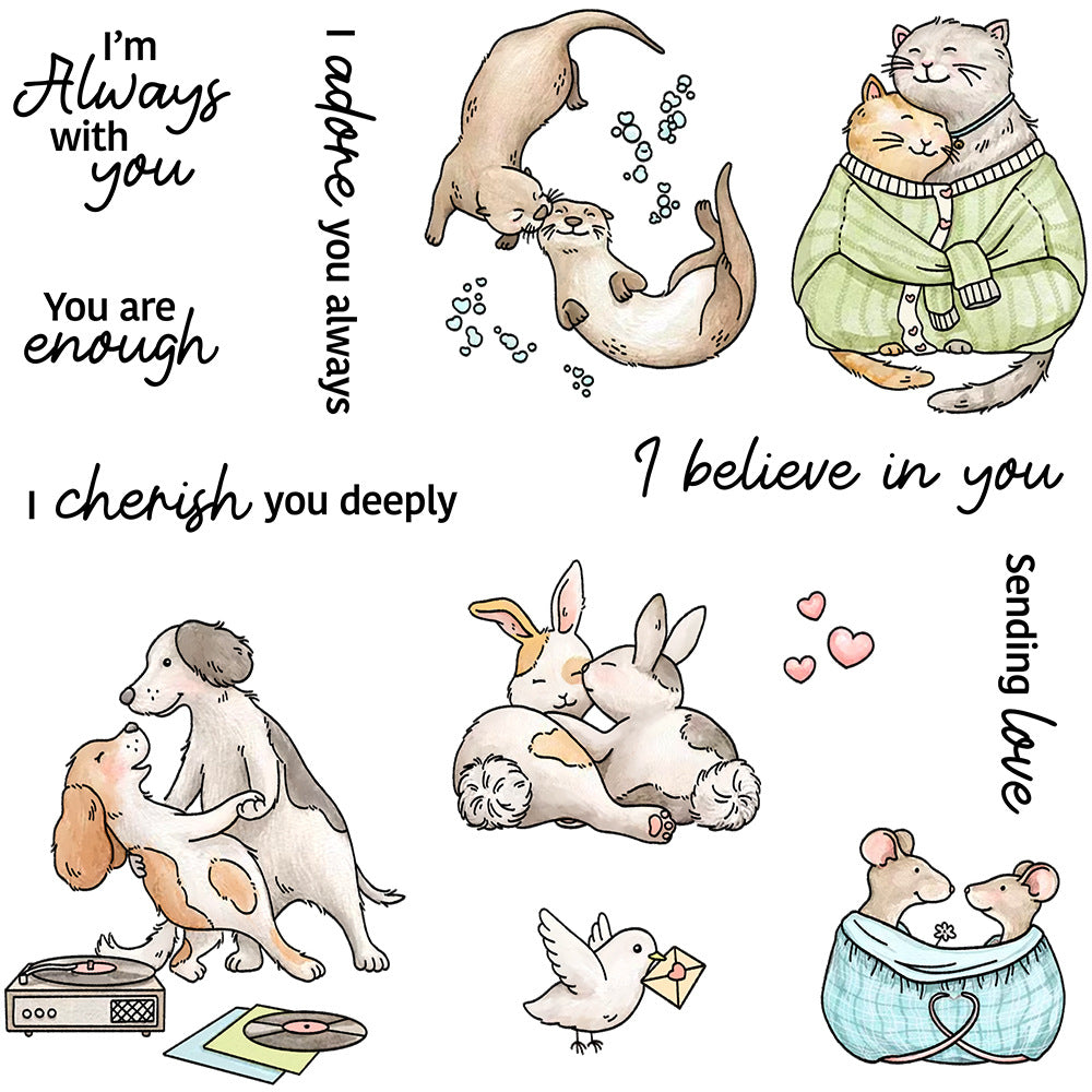 Animals In Pairs Dies & Stamps Set