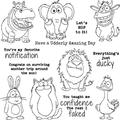 Seven Animals Clear Stamps