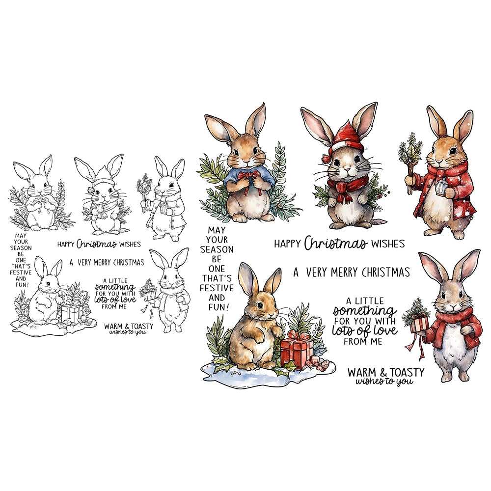 Christmas Cute Bunny Clear Stamps