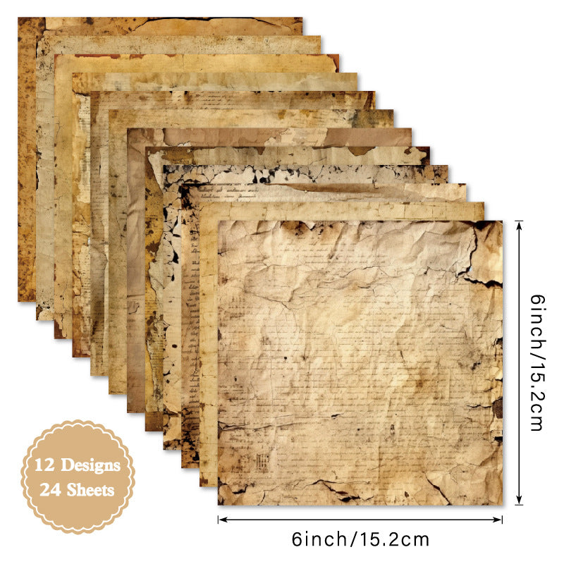 24PCS 6" Pages Scrapbook Paper & Cardstock