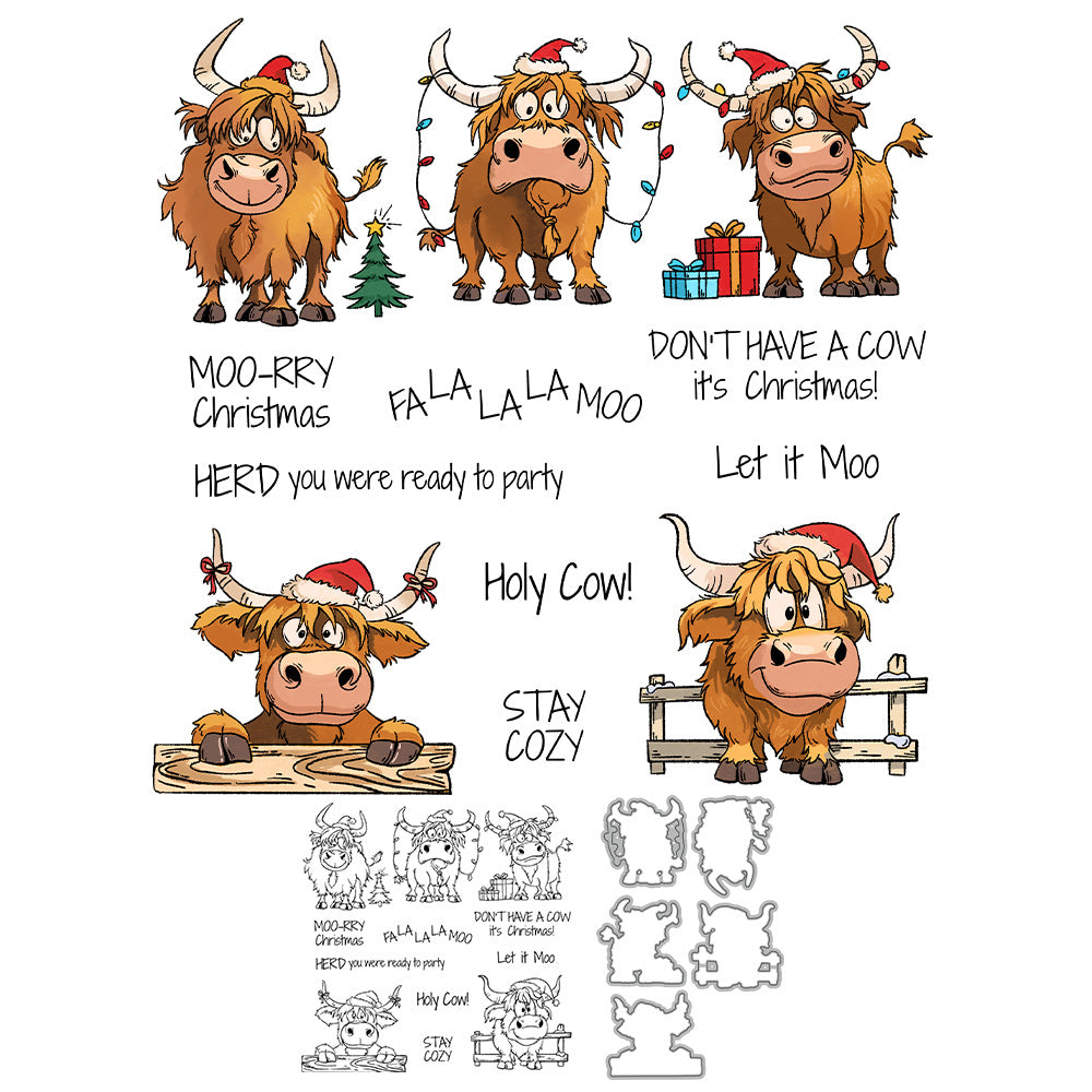 Christmas Cows Dies & Stamps Set