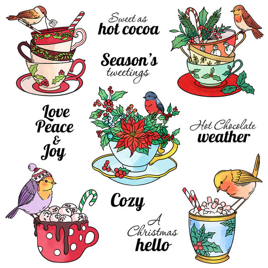 Bird Teacup Clear Stamps