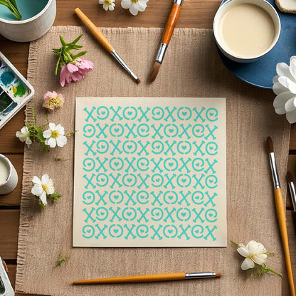 Heart-Shaped Pattern DIY Painting Hollow Stencil