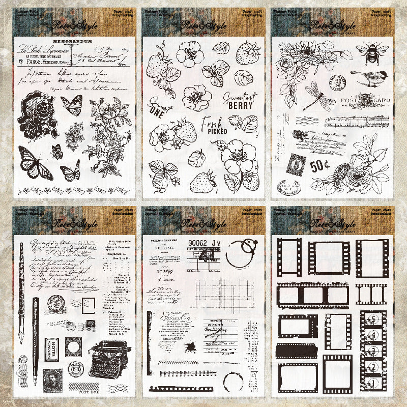 Vintage Style DIY Scrapbook Clear Stamps