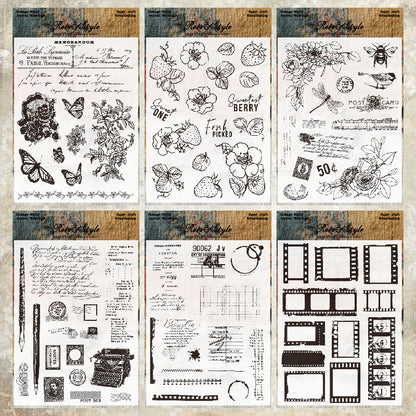 Vintage Style DIY Scrapbook Clear Stamps