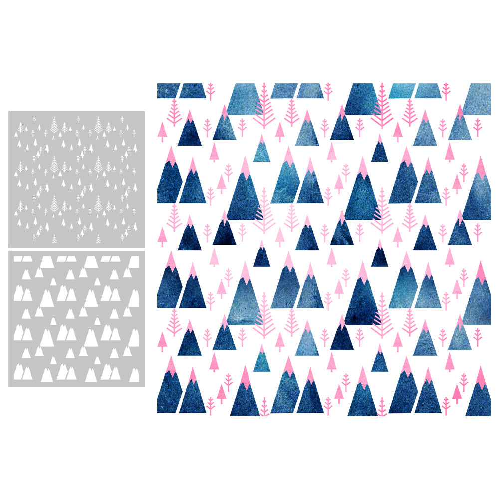 2 PCS Creative Patterns DIY Painting Hollow Stencil
