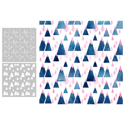 2 PCS Creative Patterns DIY Painting Hollow Stencil