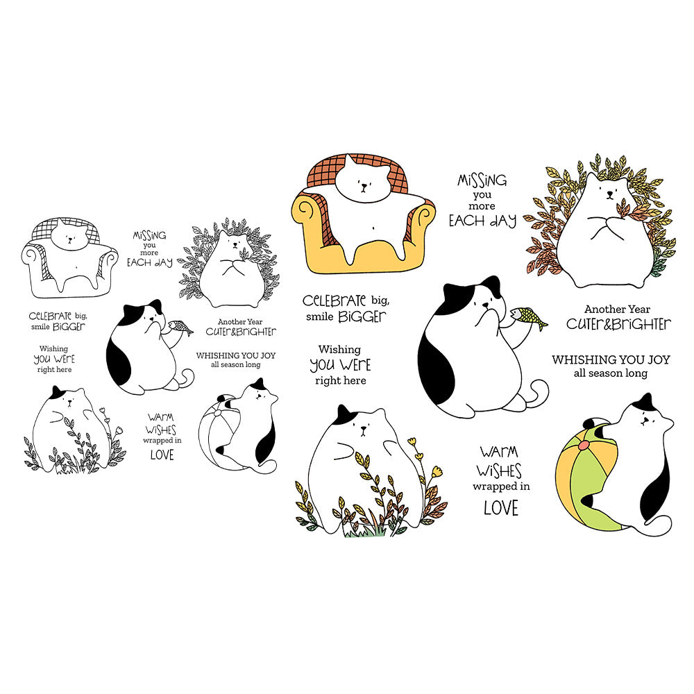 Cute Fat Cat Dies & Stamps Set