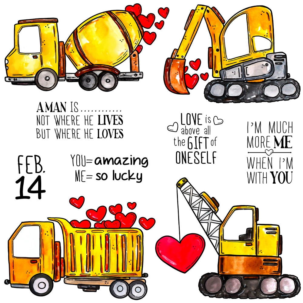 Cartoon Excavator Dies & Stamps Set