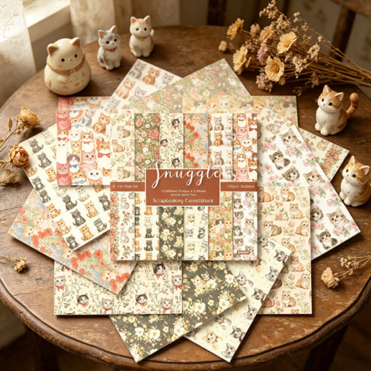 24PCS 6" Vintage Cats Scrapbook Paper & Cardstock