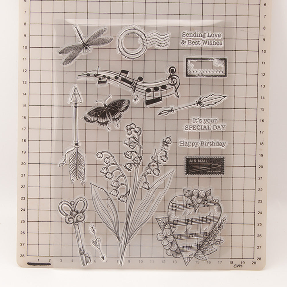 Multi-Element Background DIY Scrapbook Clear Stamps