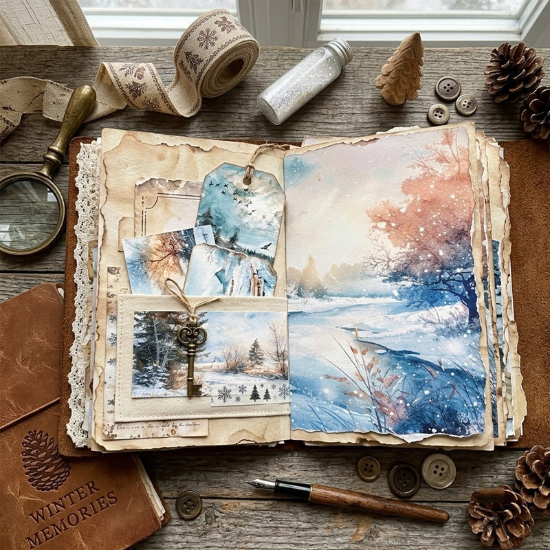 A5 Frozen Snowy World Journal Scrapbook Paper