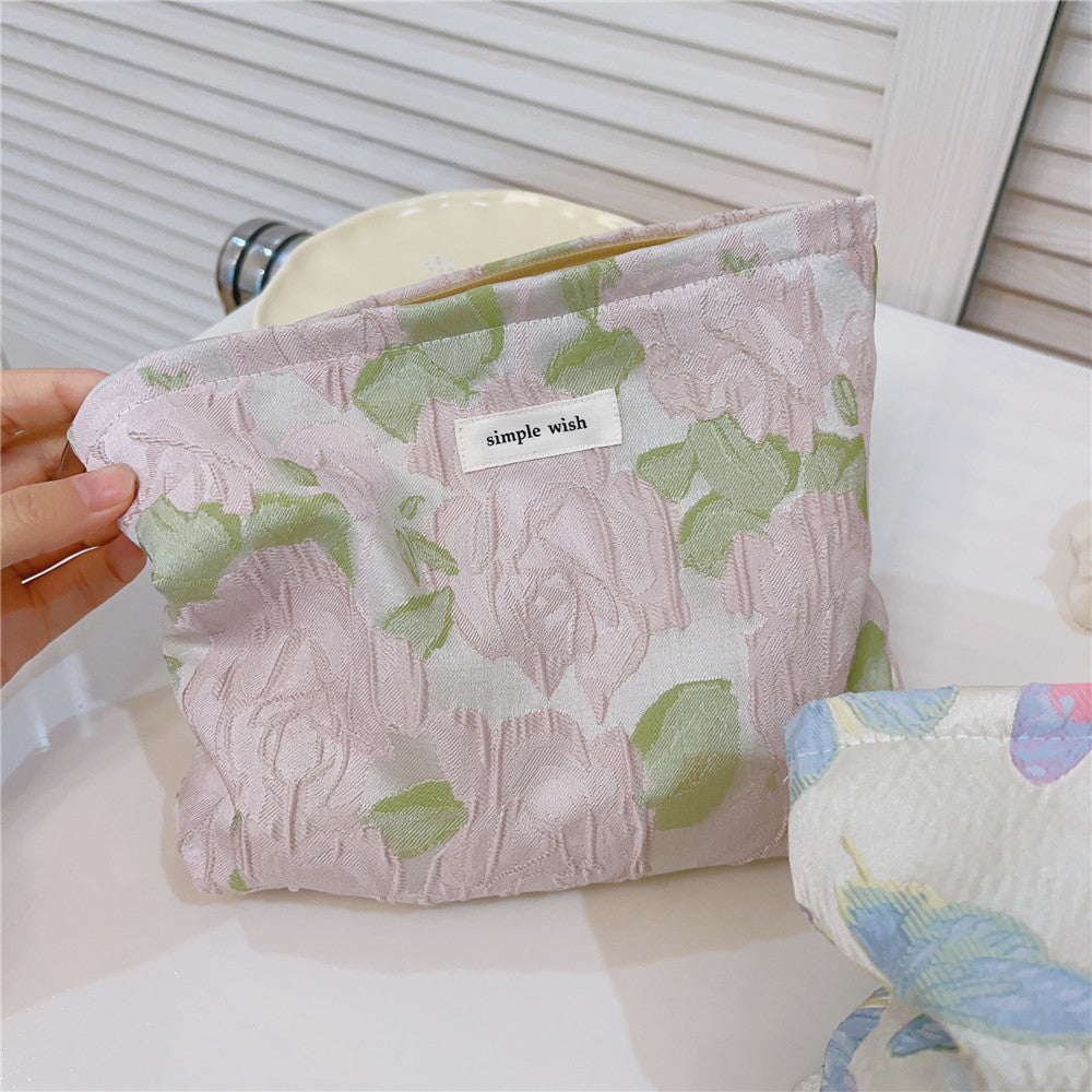 Butterfly Jacquard Canvas Cosmetic Bag