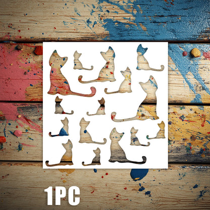 Kitten Pattern DIY Painting Hollow Stencil