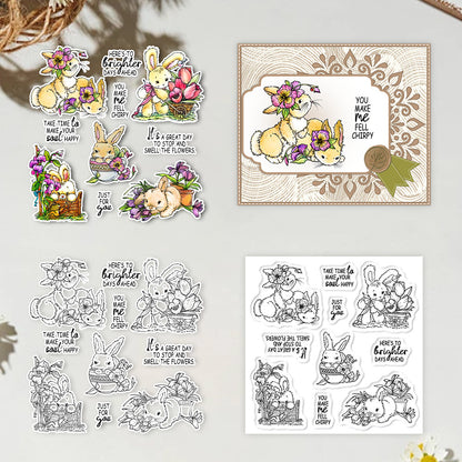 Flower Bunny Clear Stamps