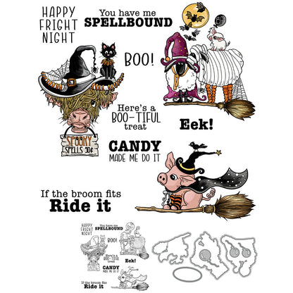 Halloween Theme Dies & Stamps Set