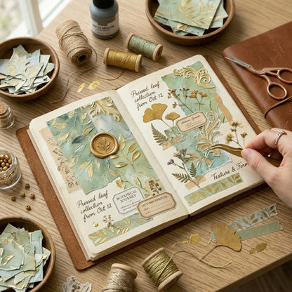 24PCS 6" Gold Leaf Scrapbook Paper & Cardstock