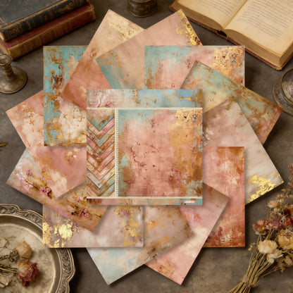 24PCS 6" Antique Gold Scrapbook Paper & Cardstock