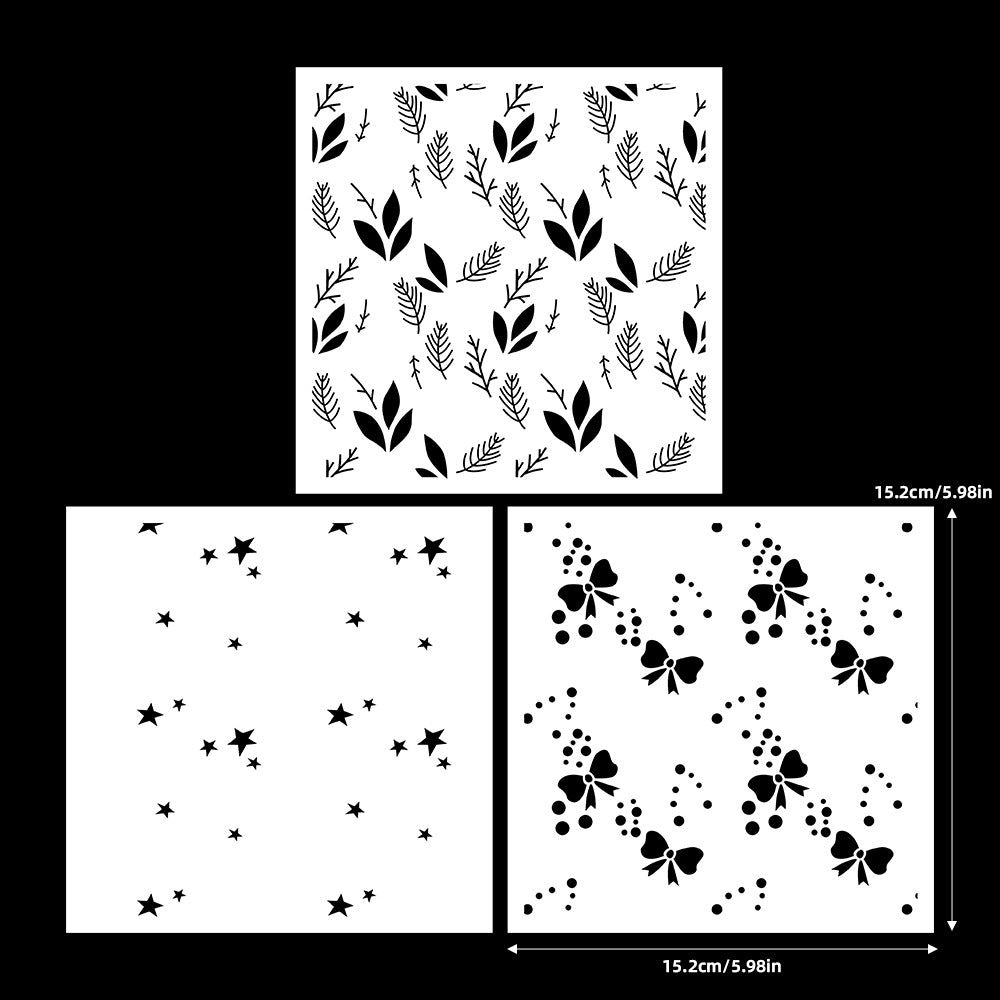 3 PCS Decorative Background DIY Painting Hollow Stencil