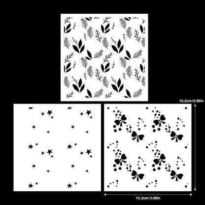 3 PCS Decorative Background DIY Painting Hollow Stencil