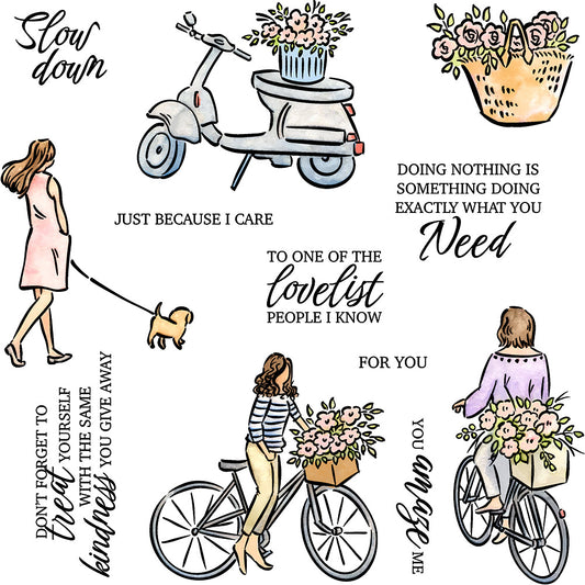 Cycling and Walking the Dog Dies & Stamps Set