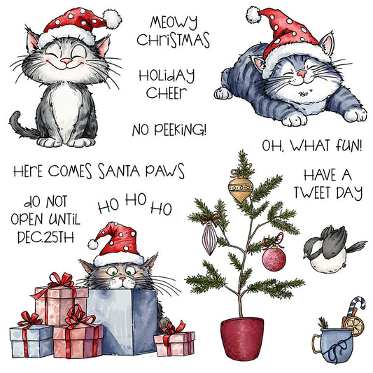 Festive Cats Dies & Stamps Set