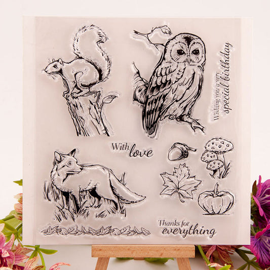 Owl Squirrel Fox Clear Stamps