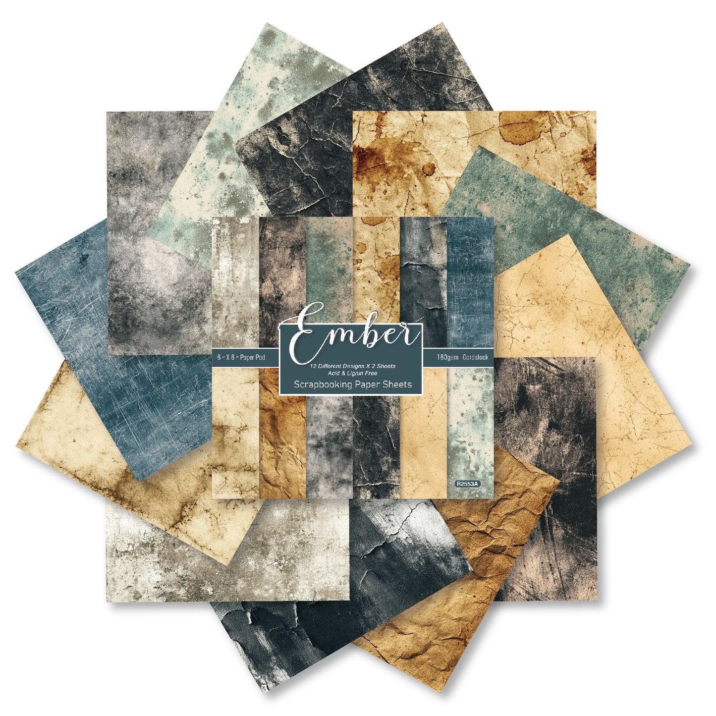 24PCS 6" Ember Scrapbook Paper & Cardstock