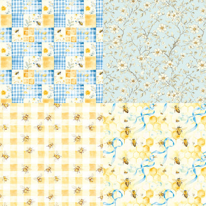 24PCS 6" Bee Check Scrapbook Paper & Cardstock