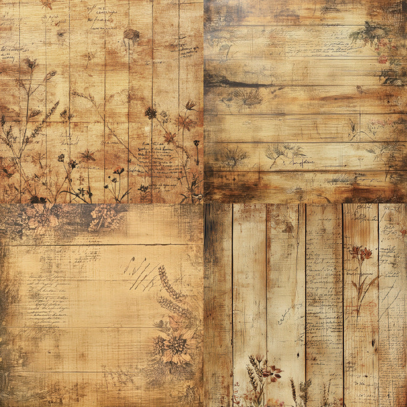 24PCS 6" Timber Florals Scrapbook Paper & Cardstock