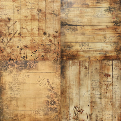24PCS 6" Timber Florals Scrapbook Paper & Cardstock