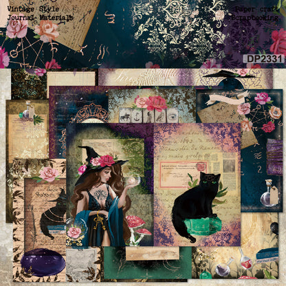 A5 Witch Black Cat Journal Scrapbook Paper